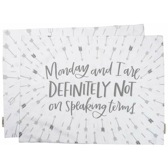 Lot of 2 Pillowcase Mondays and I are Not on Speaking Terms Standard Size - Picture 1 of 3